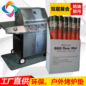 Alfombrilla ignífuga para barbacoa al aire libre, tapete redondo de PVC de 36 pulgadas para parrilla, accesorio de protección para cocinar al aire libre - Product Image 2