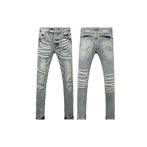 Quần Jean Nam Màu Tím Cao Cấp Xu Hướng 2025, Cạp Cao, Dáng Skinny, Phong Cách Vintage Streetwear, Xước Rách, Ôm Body - Product Image 4