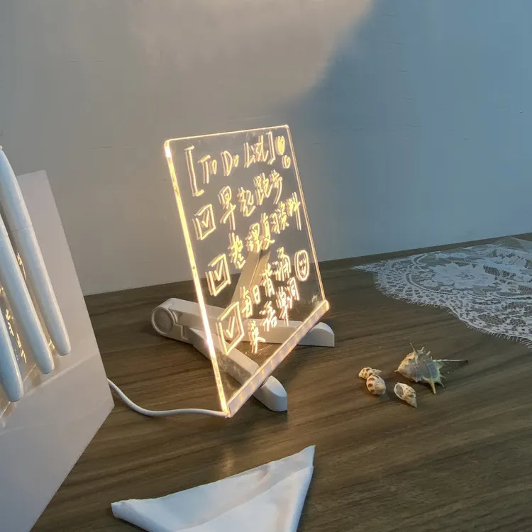 Blanc papan pesan akrilik lampu kosong led 3d bebas menulis shenzhen molord dipersonalisasi