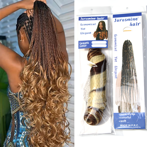 150g 22 pouces Cheveux synthétiques pour tresses françaises, bouclés en spirale au crochet, mèches pour tresses africaines - Product Image 4