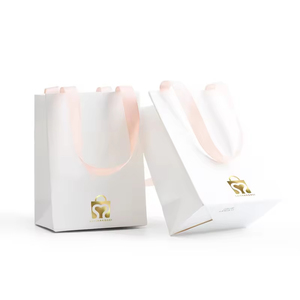 Thân thiện với môi trường phân hủy sinh học Túi giấy Kraft cá nhân với ruy băng và tay cầm xoắn cho triển lãm sử dụng sang trọng tùy chỉnh - Product Image 1