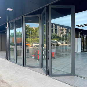 Puertas Plegables de Aluminio con Marco Delgado, Estándar Australiano, Modernas, Ignífugas, Insonorizadas, con <span class=keywords><strong>Doble</strong></span> Vidrio y Persianas Integradas para Patio - Product Image 1