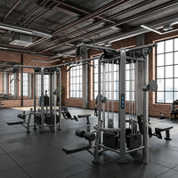 Machine de musculation professionnelle 8 stations, multi-gym, crossover à câbles, tube en acier nu de 3 mm, robuste, pour distributeurs de matériel de fitness, CE