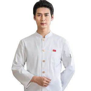 High Quality Cheap Long Sleeves Chef Clothes Coat Uniform Kitchen Coffee Chef Jacket