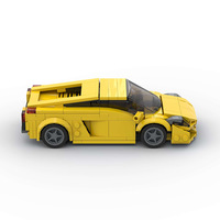 Voiture de sport jaune très populaire, compatible avec les briques de marque, puzzle à petites particules, jouets de construction en plastique ABS