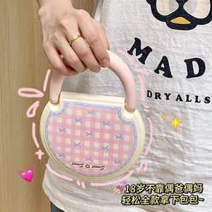 กระจกแต่งหน้าสีชมพูหวานๆ พร้อมที่จับ พับได้ ใช้สำหรับหอพักนักเรียน แขวนผนังได้ - Product Image 2