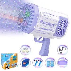 Bubble Gun razzo 69 fori sapone Blaster macchina Bubble Launcher soffiatore giocattoli per bambini Bubble Maker per festa di compleanno matrimonio