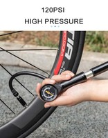 Pompe à vélo portable haute pression avec manomètre, gonfleur d'air manuel pour pneus de vélo, compatible Presta et Schrader, en alliage d'aluminium