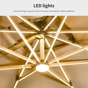 Nuevo diseño al aire libre LED sol luz Roma sombrilla 3M paraguas romano para Patio sala de estar uso Exterior para patio gimnasio - Product Image 4