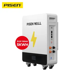 PISEN 5kwh 10kwh Lithium Ion Powerwall Home Battery Energy Storage Inverter Hybrid Rechargeable Lithium Ion Batteries For Home