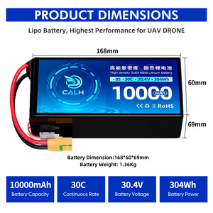 Baterai FPV Tegangan Tinggi Kustom CALH 8S 30.4V 10000mah Paket Baterai Lipo 30.4V 10ah 30c untuk Drone FPV 7 inci 10 inci UAV - Product Image 2