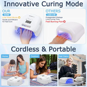 <span class=keywords><strong>60W</strong></span> 42pcs Rechargeable Sans Fil <span class=keywords><strong>LED</strong></span> <span class=keywords><strong>UV</strong></span> Lampe à Ongles Haute Qualité Portable Séchage Rapide Sans Fil Sèche-Ongles Plastique Batterie Salons - Product Image 6