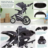 Poussette de jogging légère et tendance en aluminium à 3 roues Purorigin OEM&ODM, poussettes pour bébés Cybex, poussette-vélo