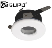 Module de spot encastré en verre transparent avec cadre intégré, garniture de spot encastré fixe, étanche, GU5.3 / MR16 / GU10