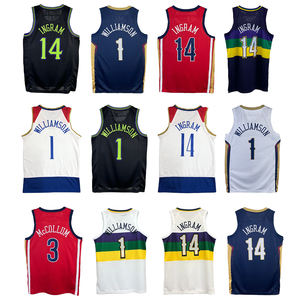 Canotta da basket New Orleans Pelicans Williamson all'ingrosso, modello <span class=keywords><strong>INGRAM</strong></span> MCCOLLUM, con stampa a trasferimento termico, traspirante, taglie forti - Product Image 1