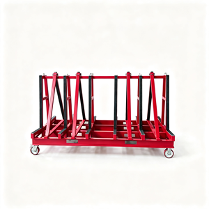 Chariot à plateforme en acier de type A 120x75cm, plaque en acier de 3,5cm d'épaisseur, capacité de charge de 1500kg, roues en caoutchouc silencieuses de 8 pouces, rails amovibles - Product Image 2