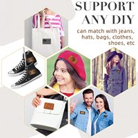 Étiquette en cuir personnalisée gravée au laser, logo estampé, gaufrée à chaud, patch en cuir PU cousu pour vestes en jean