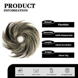 <span class=keywords><strong>Chignon</strong></span> en cheveux humains, postiche en queue de cheval, mèches de cheveux brésiliennes, <span class=keywords><strong>chignon</strong></span> pour femmes, chouchous, chignons, extensions de cheveux humains réels - Product Image 2