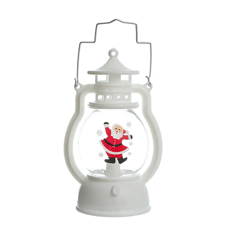 Christmas Lantern Led Electronic Candle Old Man Snowman Baking Decoration Scene Layout Portable Small Oil Lamp