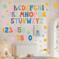 Pegatinas de pared de PVC reciclable con números alfabéticos de dinosaurios, papel tapiz autoadhesivo para guardería, jardín de infancia y decoración del hogar.
