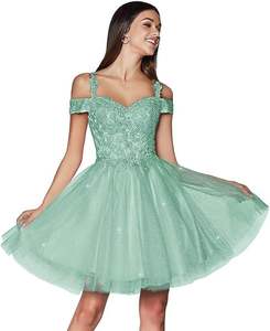 Robe <span class=keywords><strong>de</strong></span> soirée d'été en cachemire transfrontalière, épaules dénudées, jupe bouffante, coupe trapèze, pour anniversaire <span class=keywords><strong>de</strong></span> fille, tenue <span class=keywords><strong>de</strong></span> cérémonie, usage quotidien, courte et à séchage rapide - Product Image 6