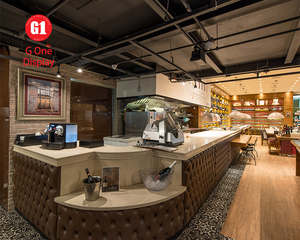 Luxury Whisky Shop Glass Display Cabinet Custom Frame Wine Bar Counter With Led Light - Product Image 6