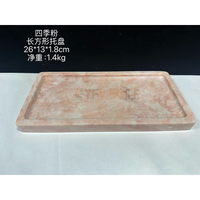 Plateau rectangulaire moderne en marbre rose crème pour bougies, bijoux, bagues, collations, présentation de table, décoration d'hôtel, de fête et de maison