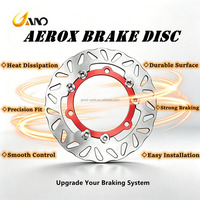 Disque de frein flottant pour moto WANOU AEROX NVX 155 220 mm 3 trous en alliage d'aluminium anodisé rouge