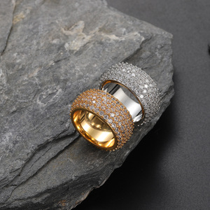 Anillo de Cobre para Hombre, Personalizado, Simple, Brillante, con Zirconio Redondo Retro de 1 mm - Product Image 3