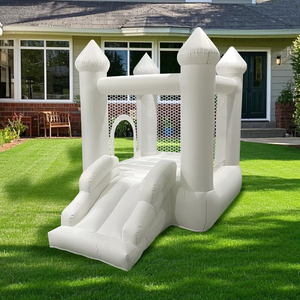 Bữa tiệc sinh nhật ngoài trời cần thiết lâu đài bơm hơi nhỏ màu trắng với quạt gió bao gồm nhà bị trả lại - Product Image 2