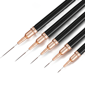 Juego de 5 plumas de dibujo de precisión Zhuo Shimei con mango largo tipo jeringa para diseño floral y bordes en uñas - Product Image 5