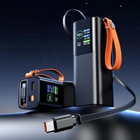 Banque d'alimentation 20000mAh 100W avec câble rétractable, écran LED, lampe torche, banque d'alimentation portable pour iPhone, Android, ordinateur portable, tablette