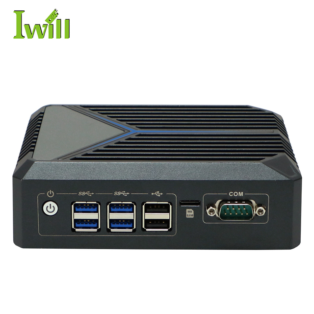 Industrial Fanless Mini PCJ6412 2*HD 1*DB9 COM 32GB RAM 1TB 2TB SSD WiFi 4G Desktop Vesa Mounting