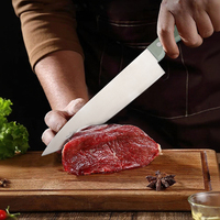 Couteaux de cuisine professionnels en acier inoxydable ultra-affûtés avec manche en POM coloré, couteau de chef de 8 pouces, couteau utilitaire pour chefs
