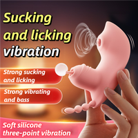 Hot populaire 3 en 1 Clitoris sucer la langue léchant vibrateur Clitoris ventouse mamelon ventouse jouets sexuels pour femme Clitoris Stimulation