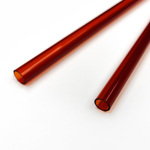 Manufacturer customized stained high borosilicate glass tube small caliber pyrex glass tube red