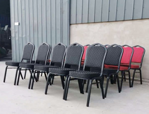 Sillas de Banquete Apilables de Aluminio y Tela Resistentes de Acero Moderno y Económicas de China para Recepciones de Boda - Product Image 4