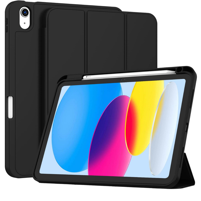 Three-Fold PU Case Pencil Holder for iPad Air 11-Inch 7th/6th Generation 2025/2024 Air 5th/4th 10.9-Inch 2022/2020