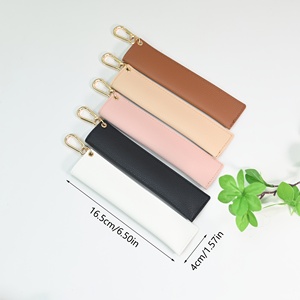 Portable PU Leather Pen Pencil Pouch with Carabiner Slim Storage Case for School Office Supplies and Welcome <b>Gifts</b> Handmade - Product Image 6