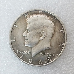 Moneta Americana Kennedy 1966 Placcata Argento, Artigianato <span class=keywords><strong>Antico</strong></span>, Forma 3D con Taglio a Stampo - Product Image 6