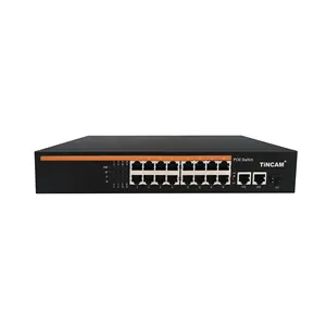 TiNCAM Poe Switch 16*100M Poe+2* Gigabit+1*Giga Uplink Ethernet Glasfaser-Switch für den Haushalt IEEE802.3AT/AF Enterprise Switch