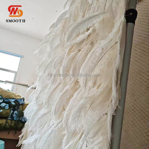 Smooth Romantic <b>Artificial</b> <b>Flowers</b> Panel Roll up Cloth Back White Ostrich Feather Wall For Wedding Event Party Decoration - Product Image 3