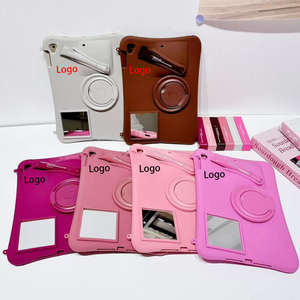 Nueva Funda Protectora para <span class=keywords><strong>iPad6</strong></span> de 11 Pulgadas con Soporte de Anillo y Espejo de Maquillaje de Silicona para Lápiz Labial - Product Image 3