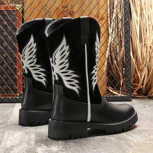 Botas Chelsea de media caña bordadas al por mayor para hombre, estilo vaquero - Product Image 6