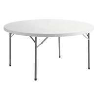 Table de salle à manger ronde pliable moderne en plastique HDPE, design monobloc, pour extérieur, cour, hôtel, banquet, fête, mariage, événements