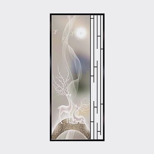 Puerta corredera de cristal de arte de acero inoxidable para interiores personalizada con diseño minimalista <span class=keywords><strong>chino</strong></span> hecho en China para aplicaciones de baño - Product Image 5