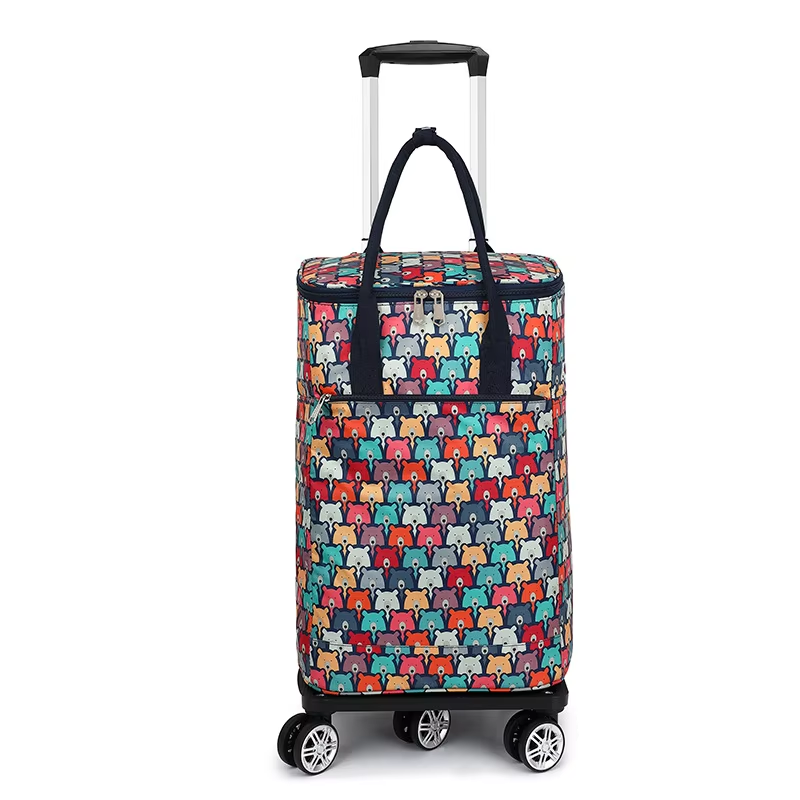 Ours de dessin animé avec roues d'avion à cinq roues agrandies