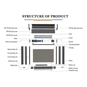 Parasole motorizzato automatico antivento impermeabile giardino patio oscuramento con zip rullo schermo retrattile tapparelle per esterni - Product Image 4