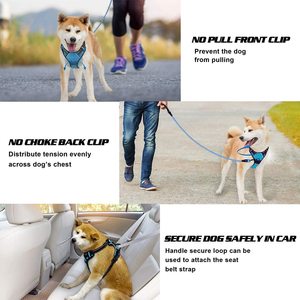 Custom Logo OEM Cheap <strong>Price</strong> Comfortable Wholesale Heavy Duty High Quality Adjustable No Pull Luxury Neoprene Nylon Dog <strong>Harness</strong> - Product Image 4