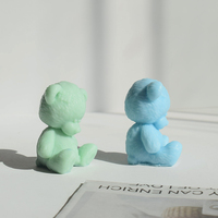 Moule en silicone Ours brodé, motif rétro, détails 3D, pour loisirs créatifs DIY